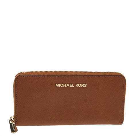 women brown michael kors wallet|Michael Kors brown leather wallet.